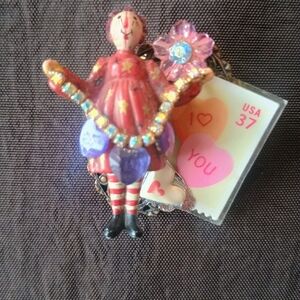 Charming Handmade Raggedy Ann Brooch